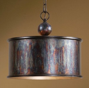 Lámpara Colgante de Metal Rústica, Redonda, Hecha a Mano, Decoración para el Hogar, para Sala de Estar - Product Image 1