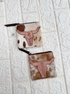 Hair on Hide Cowhide <b>Fur</b> Leather Coin Purse Hand Tooled Leather Stylish Clutch Wallet Purse Western Style Leather Clutch - Product Image 5