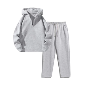 Survêtements pour hommes en molleton avec logo personnalisé, fabrication sur mesure, fermeture éclair, légers et confortables, vente en gros - Product Image 3
