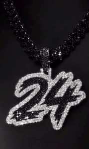 Colgante Personalizado con Número en Moissanita, Chapado en Plata de Ley 925, Joyería Hip Hop para Unisex - Product Image 2