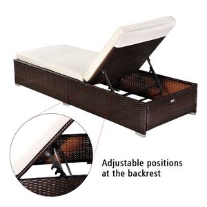 Lettino da Esterno in Rattan PE Marrone con Telaio in Alluminio per Piscina e Spiaggia - Product Image 6