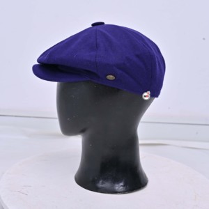 <b>Purple</b> Fisherman Wool Cap With Button Decoration Unisex Fitted Solid Color Casual Style for Adults with Custom Logo Design - Product Image 3