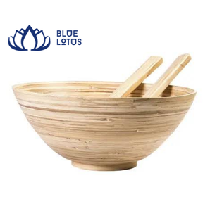 Ensemble de 3 bols en bambou Blue Lotus, finition miroir, design traditionnel, écologique, durable, réutilisable, passe au lave-vaisselle, idéal pour la restauration - Product Image 1