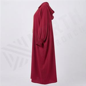 2025 OEM Kimono Abaya pour femmes musulmanes, en tissu polyester épais, doux et très extensible, col en V, manches longues, pour fêtes, Ramadan, mariages - Product Image 3