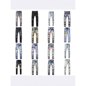 Jeans de Mezclilla con Degradado de Color para Hombre, Corte Ancho, Cintura Alta, Estilo Urbano, Tela de Algodón, para Otoño - Product Image 6