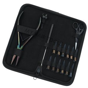 Kit de Herramientas para Extensiones de Cabello con Alicates de Crimpado Plano, Herramienta para Quitar Cuentas, Alicates Aplicadores de Extensiones de Cinta, Gancho de Bucle, Peine y Pinzas de Seccionamiento - Product Image 1