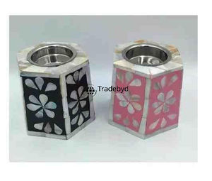 Elegante Portavelas con Incrustaciones de Madreperla de Tradebyd - Product Image 3