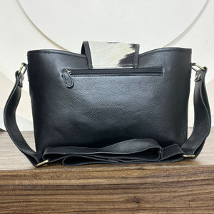 Big Capacity Stylish Cowhide <b>Baby</b> Stroller Bags Organizer Genuine Hair-on Hide Nappy <b>Caddy</b> with Wipes Dispenser & Bottle Holders - Product Image 5