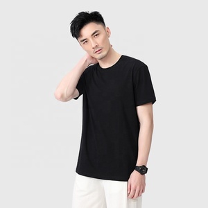 Alta calidad 220gsm 100% algodón Regular Fit Drop Shoulder Solid Blank Essential Casual manga corta cuello redondo Camiseta para hombres - Product Image 2
