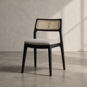 Silla de Comedor Minimalista de Madera de Roble Indonesio Negro para Patio, Silla de Jardín sin Brazos Resistente a la Intemperie, Muebles Contemporáneos para Interiores y Exteriores - Product Image 2