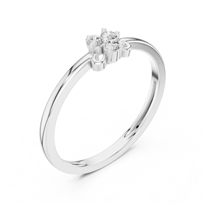 Bague de Fiançailles et de Promesse Élégante pour Femme en Or 14 carats, Argent Sterling 925 ou Or Blanc avec Triple Pierre Moissanite Minimaliste pour Soirée - Product Image 2