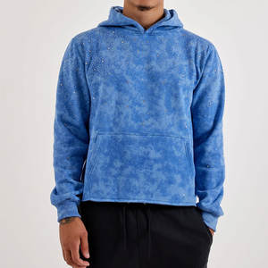 Sweat-shirts à strass, fabrication OEM, sweat-shirt en molleton de coton avec design en pierres brillantes, personnalisation de la marque disponible - Product Image 1