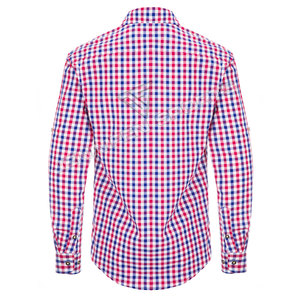 Camisa informal de manga larga para hombre, personalizable OEM, a cuadros, tradicional bávara, con doble botonadura y cuello vuelto, 100% algodón - Product Image 4