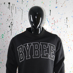 เสื้อสเวตเชิ้ตคอกลม Bybee สีดำ ทรงปกติ ยูนิเซ็กส์ ผ้าฝ้ายเฟรนช์เทอร์รี่ ลำลอง สำหรับฤดูใบไม้ร่วง CLUSH SPORTS - Product Image 3