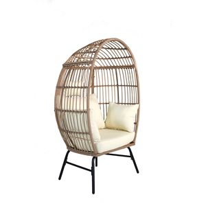 Outdoor Garden <b>Chair</b> with Egg Shape Design <b>Wicker</b> Patio Chaise with Cushions <b>Indoor</b> and Outdoor Use Basket <b>Chair</b> - Product Image 5