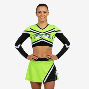 Crop top de qualité supérieure en tissu spandex respirant, uniforme de cheerleading pour femmes, sur mesure, vêtements d'équipe de cheerleading pour femmes. - Product Image 5