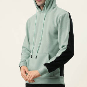 Men's Light Green Hooded <b>Sweatshirt</b> Regular Fit Eco-Friendly <b>Lined</b> Polyester/Cotton <b>Fleece</b> Casual Winter Wear Pocket Design - Product Image 3