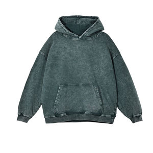 Nouvelles arrivées : sweats à capuche décontractés en coton 100% effet délavé, prix de gros, sweats à capuche oversize effet délavé pour adultes - Product Image 1