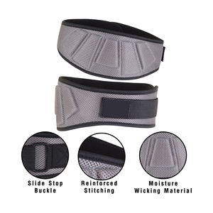 Cinturón de Neopreno Gris para Levantamiento de Pesas, Soporte Lumbar Transpirable para Gimnasio, Fitness, Entrenamiento de Fuerza, Profesional - Product Image 4
