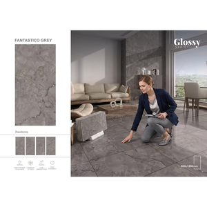Calacatta White Polished Glazed Porcelain Tiles 600x1200mm Modern Luxury Marble Look Wear Resistant Interior <b>Wall</b> Bathroom - Product Image 6