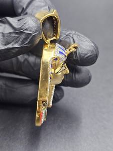 Pendentif Visage du Pharaon Toutankhamon en Moissanite VVS, Plaqué Or, Charme Vintage, Argent 925, Bijoux Fins de Luxe, Pendentifs et Breloques - Product Image 2