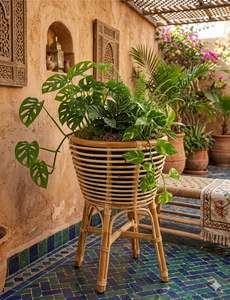 Cesta redonda de ratán, florero artesanal, 4 unidades - Product Image 5