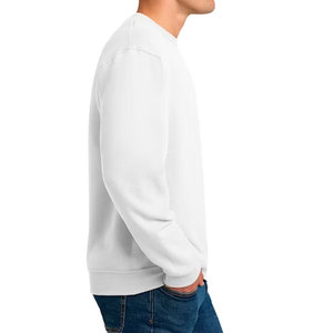 Sweat-shirt blanc à col rond pour homme, coupe classique, en coton French Terry, pull-over décontracté pour l'automne - Product Image 2
