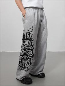 Pantalon de survêtement unisexe décontracté Y2K gothique graffiti avec cordon de serrage à la taille, coupe large, pour la détente et le sport, avec poches - Product Image 5