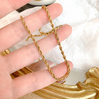 Colliers ras du cou en chaîne torsadée en or K, bijoux de mode tendance, cadeau de boutique, vente en gros, personnalisable