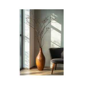 Jarrón de Madera de Nogal Hecho a Mano con Base Pesada, Jarrón Cónico Moderno para Flores, Maceta de Madera Sólida para Decoración de Mesa en Hogar u Oficina de Lujo - Product Image 3