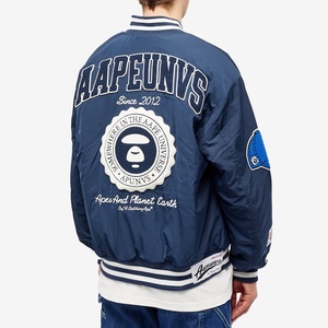 Custom <b>Patch</b> Embroidery Navy Blue Satin Varsity <b>Jacket</b> Men Streetwear Hip Hop Bomber <b>Jacket</b> Unisex Oversized Baseball Coat 2024 - Product Image 3