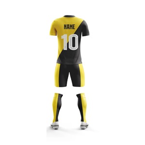 Conjunto de Camiseta de Fútbol Unisex Personalizada, Azul y Blanco a Rayas, Cuello en V, Manga Corta, Transpirable, de Secado Rápido, Ajuste Atlético, Spandex/Poliéster - Product Image 3