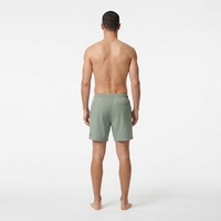 Shorts de plage personnalisés pour hommes en gros, maillots de bain couleur unie OEM, shorts de bain d'été à taille élastique, fabricant de Sialkot