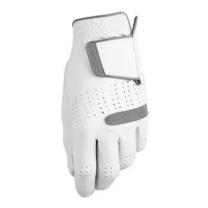 Gant de golf en cuir véritable blanc avec sangle de poignet réglable, respirant, unisexe, pour droitier - Product Image 1