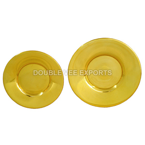 Patera de Latón Macizo con Borde Curvo |   Plato de Comunión Dorado – DOUBLE VEE EXPORTS - Product Image 2