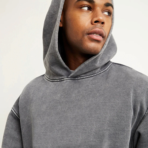 High Quality Custom Essentials Hoodie Manufacturers Heavy Weight French Terry 500gsm <b>Zip</b> <b>up</b> <b>Cropped</b> Boxy Hoodie Basics - Product Image 3