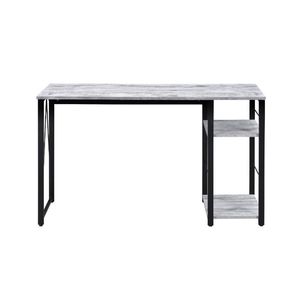 Escritorio Rectangular de Dos Niveles en Blanco y Negro Antiguo para Computadora - Product Image 4