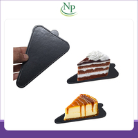 Planche à pâtisserie triangulaire noire de qualité supérieure, résistante et rigide, de qualité alimentaire, résistante à la graisse, pour desserts et confiseries