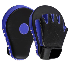 Mitaines d'entraînement en microfibre bleue avec doigts repliables, fermeture à lacets, imperméables et légères pour adultes pratiquant les arts martiaux - Product Image 4