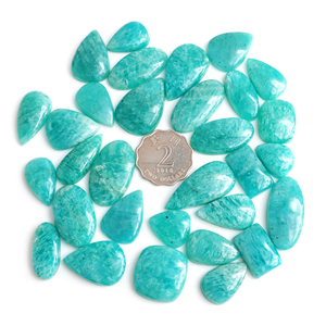 Cabujón de Amazonita Natural Azul Verde, Piedra Semipreciosa para Joyería Curativa, Collar Pulido - Product Image 1