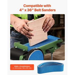 10 Pezzi Nastri Abrasivi in Zirconia 4 X 36 Pollici per Affilatura Coltelli, Grane 40 60 80 120 240, Dischi Abrasivi per Levigatrice 4 X 36 Pollici - Product Image 3
