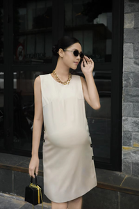 Casual Office Loose Solid 78% Polyester 18% Rayon 4% Spandex Wholesale Elastic Waist Summer Anti-Wrinkle Woolen Women's Dresses - Product Image 4