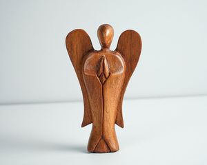 Figura de Ángel de Madera Hecha a Mano para Centro de Mesa, Estante de Sala de Estar y Decoración Religiosa - Product Image 4