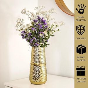 แจกันทองเหลืองลายซิกแซกสไตล์ฮอลลีวูด สำหรับใส่น้ำตกแต่งวันวาเลนไทน์ - Product Image 3