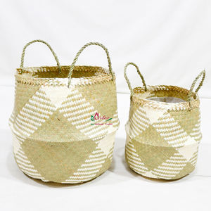 Artex Dong Thap Factory Handmade Palm Leaf <b>Woven</b> <b>Basket</b> Storage Container for Home and Kitchen - Product Image 1