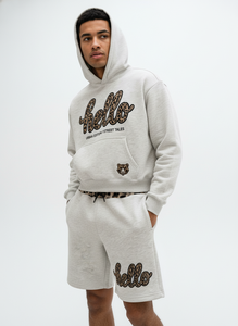 Vintage washed zip hoodie <b>set</b> Heavyweight cotton streetwear Winter breathable hoodie shorts OEM private label hoodie - Product Image 4