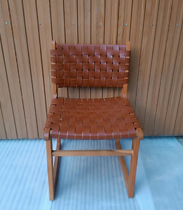 Sillón de Madera Maciza con Detalles en Cuero Tejido a Mano, Sillón de Salón de Madera Hecho a Mano, Muebles Modernos para Sala de Estar Hechos en Vietnam - Product Image 4