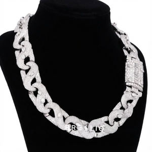 Cadena Cubana de Lujo con Incrustaciones de Diamantes, Collar de Acero Inoxidable, Joyería Hip Hop con Piedras de Imitación de Diamante, para Fiestas, Regalo para Hombre - Product Image 4