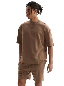 Conjunto de Dos Piezas de Verano, Camiseta Corta Informal de Algodón Puro de Primera Calidad y Pantalones Cortos, Unisex, Cuello Redondo, Totalmente de Algodón - Product Image 2