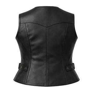 Gilets en cuir sur mesure grande taille pour femmes - Vente en gros - Fabricant et fournisseur OEM direct d'usine - Product Image 2
